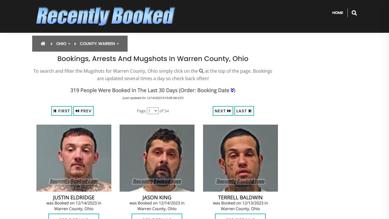 Recent bookings, Arrests, Mugshots in Warren County, Ohio - Recently Booked