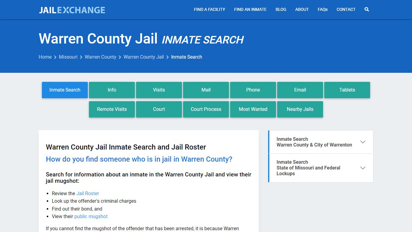 Inmate Search: Roster & Mugshots - Warren County Jail, MO